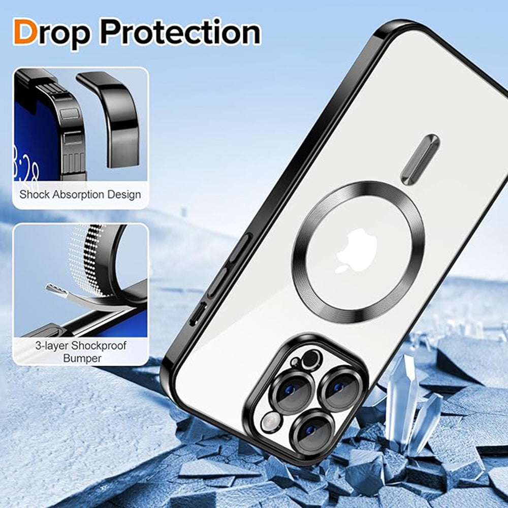 MagSafe futrola za Apple iPhone 13 Pro Max, Techsuit, Luxury Crystal, Crna