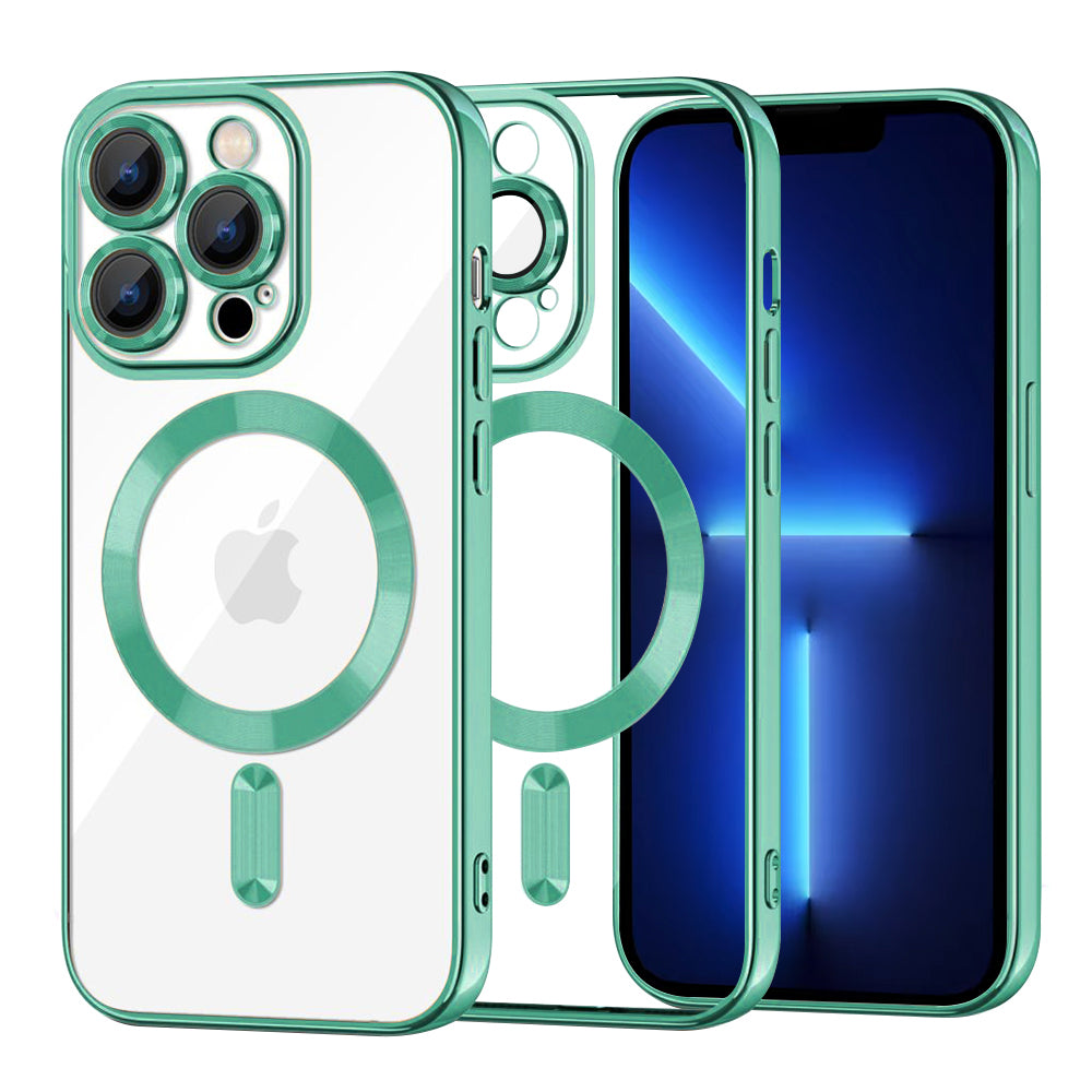 MagSafe futrola za Apple iPhone 13 Pro Max, Techsuit, Luxury Crystal, Svijetlo Zelena