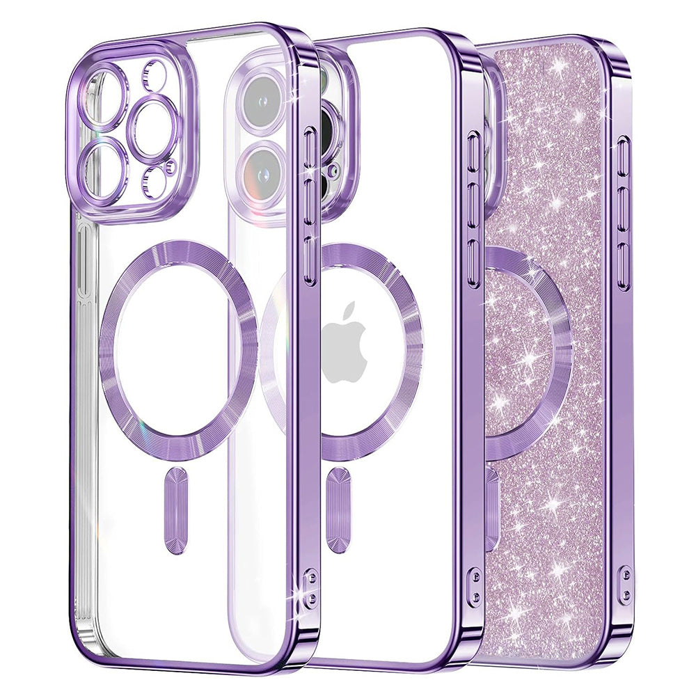 MagSafe futrola za Apple iPhone 13 Pro Max, Techsuit, Luxury Glitter, Svijetlo Ljubičasta