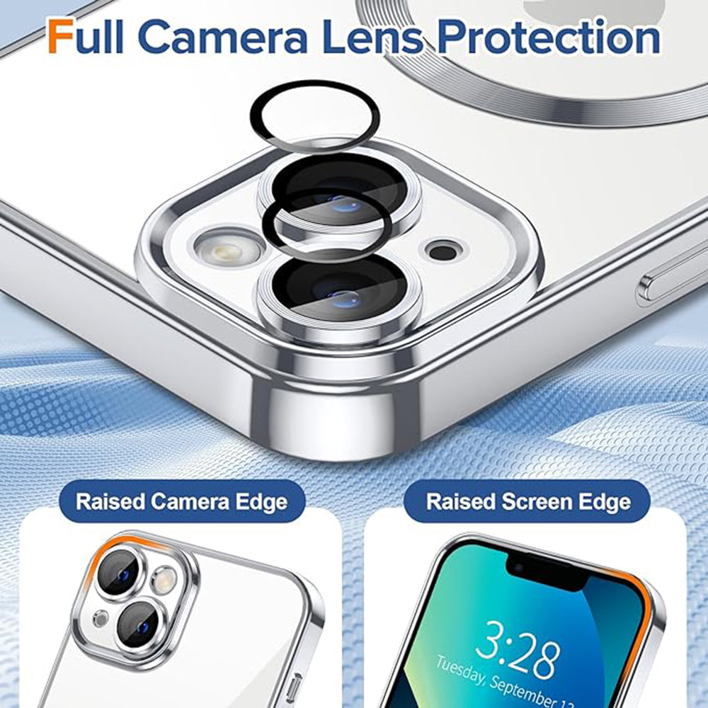 MagSafe futrola za Apple iPhone 13, Techsuit, Luxury Crystal, Srebrna