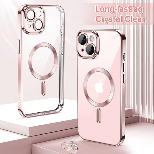 MagSafe maska za Apple iPhone 13, Techsuit, Luxury Crystal, Roza