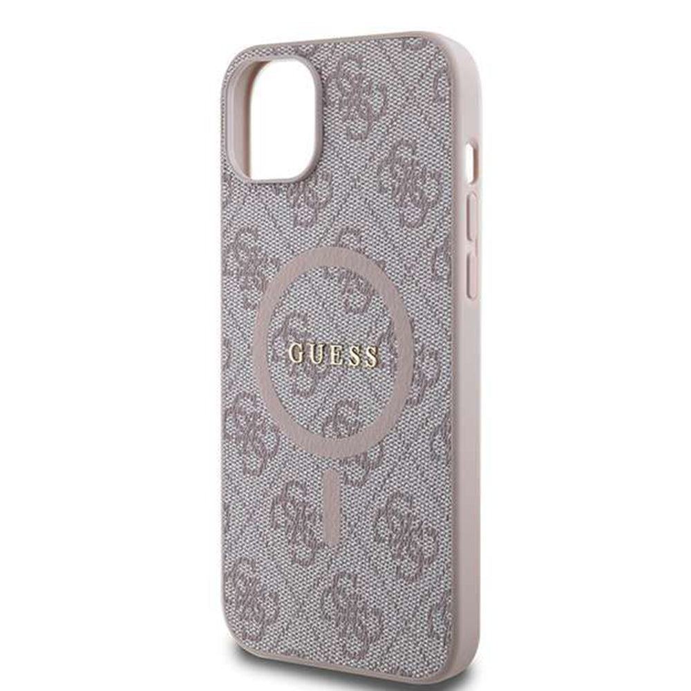 MagSafe futrola za Apple iPhone 14, Guess, 4G Ring Classic Logo, Roza