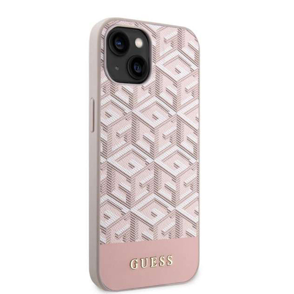 MagSafe futrola za Apple iPhone 14, Guess, GCube Stripes, Roza