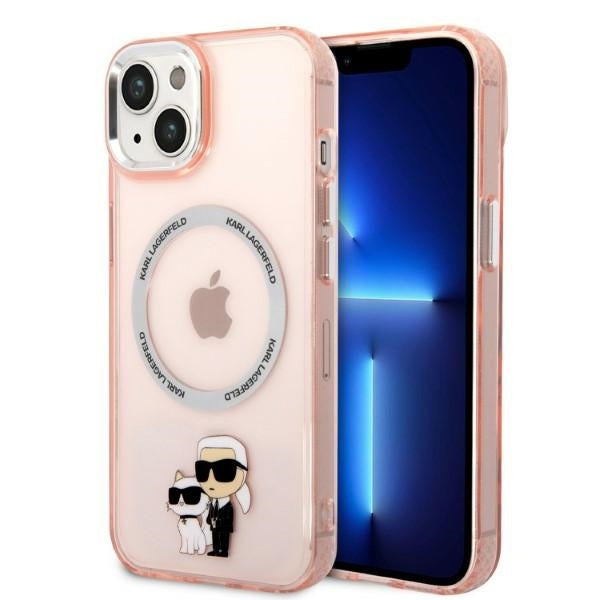 MagSafe futrola za Apple iPhone 14, Karl Lagerfeld, Ikonik Karl & Choupette, Roza