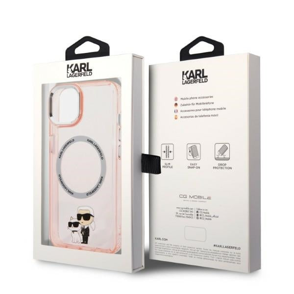 MagSafe futrola za Apple iPhone 14, Karl Lagerfeld, Ikonik Karl & Choupette, Roza