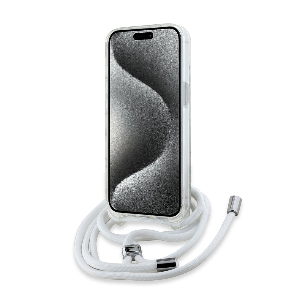 MagSafe torbica za Apple iPhone 14, Karl Lagerfeld, IML Crossbody Choupette's Head with Strap, Prozirna