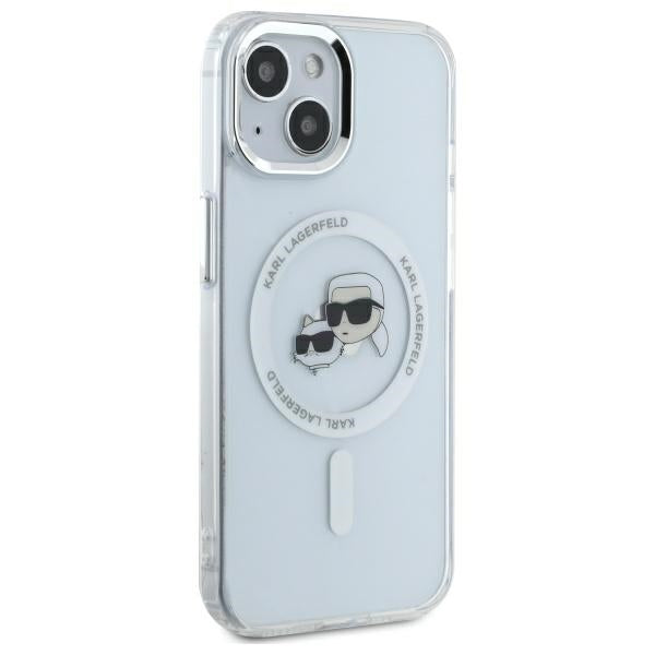 Futrola MagSafe za Apple iPhone 14, Karl Lagerfeld, IML Metal Karl & Choupette's Heads, Bijela