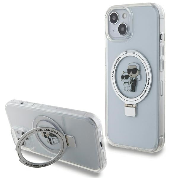 MagSafe futrola za Apple iPhone 14, Karl Lagerfeld, Ring Stand Karl & Choupette, Bijela