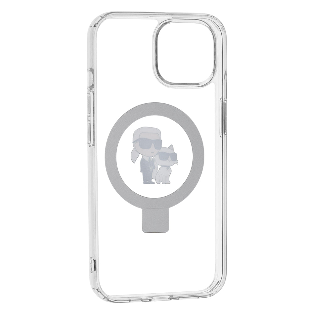 MagSafe futrola za Apple iPhone 14, Karl Lagerfeld, Ring Stand Karl & Choupette, Bijela