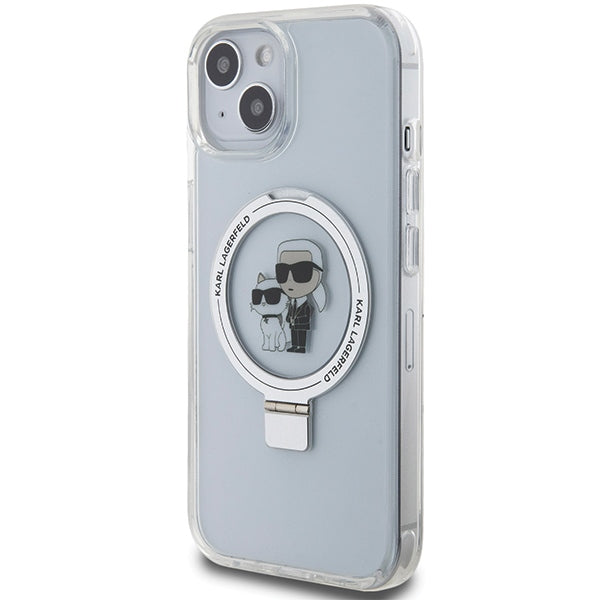 MagSafe futrola za Apple iPhone 14, Karl Lagerfeld, Ring Stand Karl & Choupette, Bijela