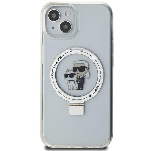 MagSafe futrola za Apple iPhone 14, Karl Lagerfeld, Ring Stand Karl & Choupette, Bijela