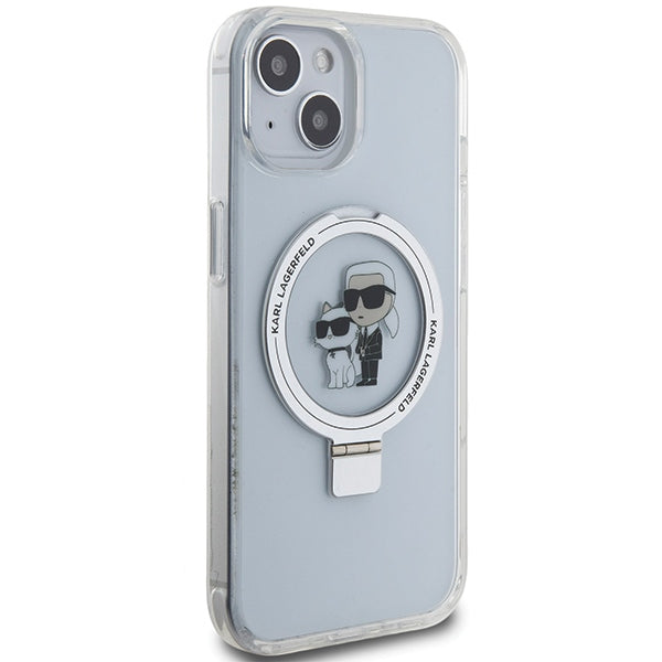MagSafe futrola za Apple iPhone 14, Karl Lagerfeld, Ring Stand Karl & Choupette, Bijela