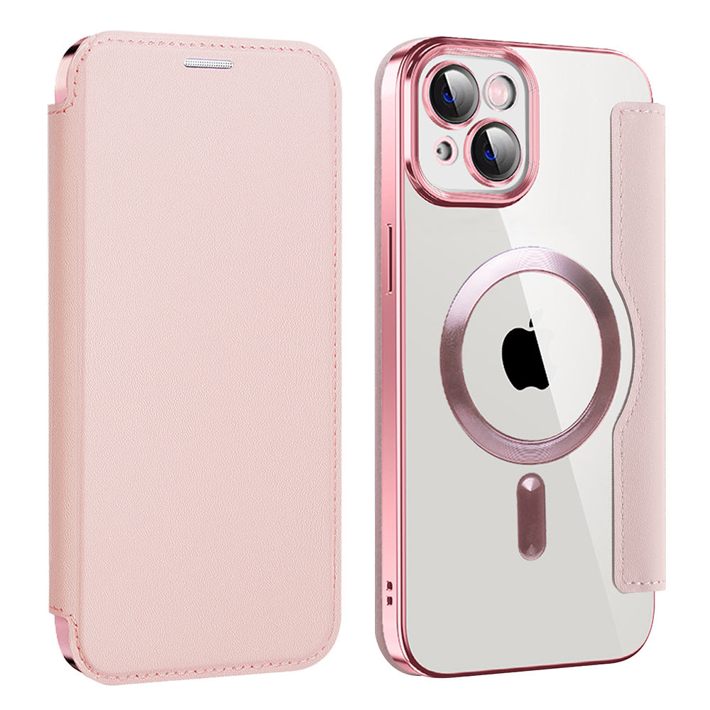 MagSafe futrola za Apple iPhone 14 Plus, Techsuit, SmartMag Book, Roza
