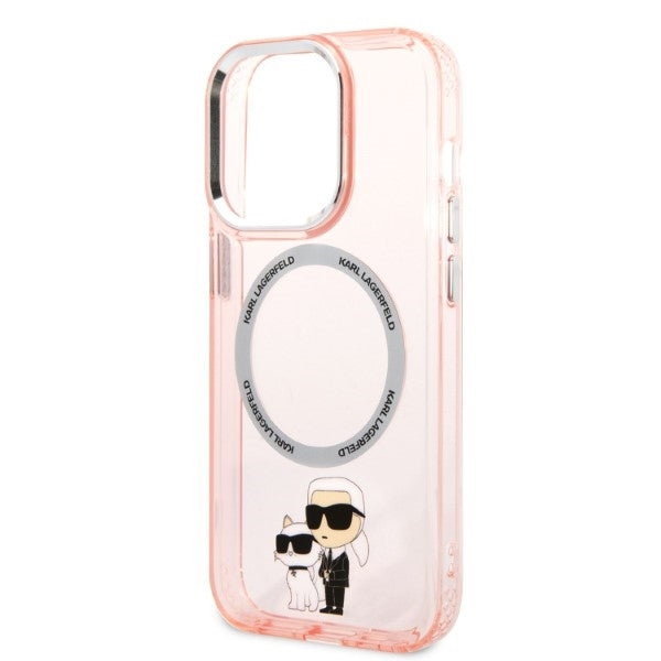 MagSafe futrola za Apple iPhone 14 Pro, Karl Lagerfeld, Ikonik Karl & Choupette, Roza