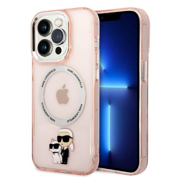 MagSafe futrola za Apple iPhone 14 Pro, Karl Lagerfeld, Ikonik Karl & Choupette, Roza