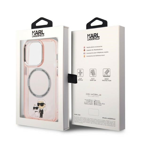 MagSafe futrola za Apple iPhone 14 Pro, Karl Lagerfeld, Ikonik Karl & Choupette, Roza