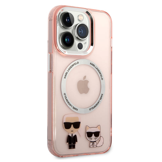 MagSafe futrola za Apple iPhone 14 Pro, Karl Lagerfeld, Karl & Choupette Aluminium, Roza