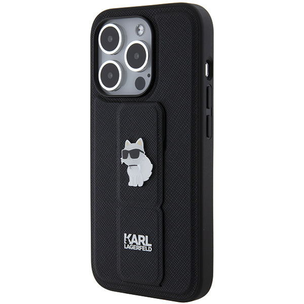 Futrola MagSafe za Apple iPhone 14 Pro, Karl Lagerfeld, Saffiano Gripstand Choupette, Crna
