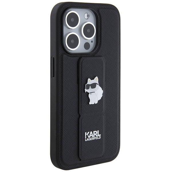 Futrola MagSafe za Apple iPhone 14 Pro, Karl Lagerfeld, Saffiano Gripstand Choupette, Crna