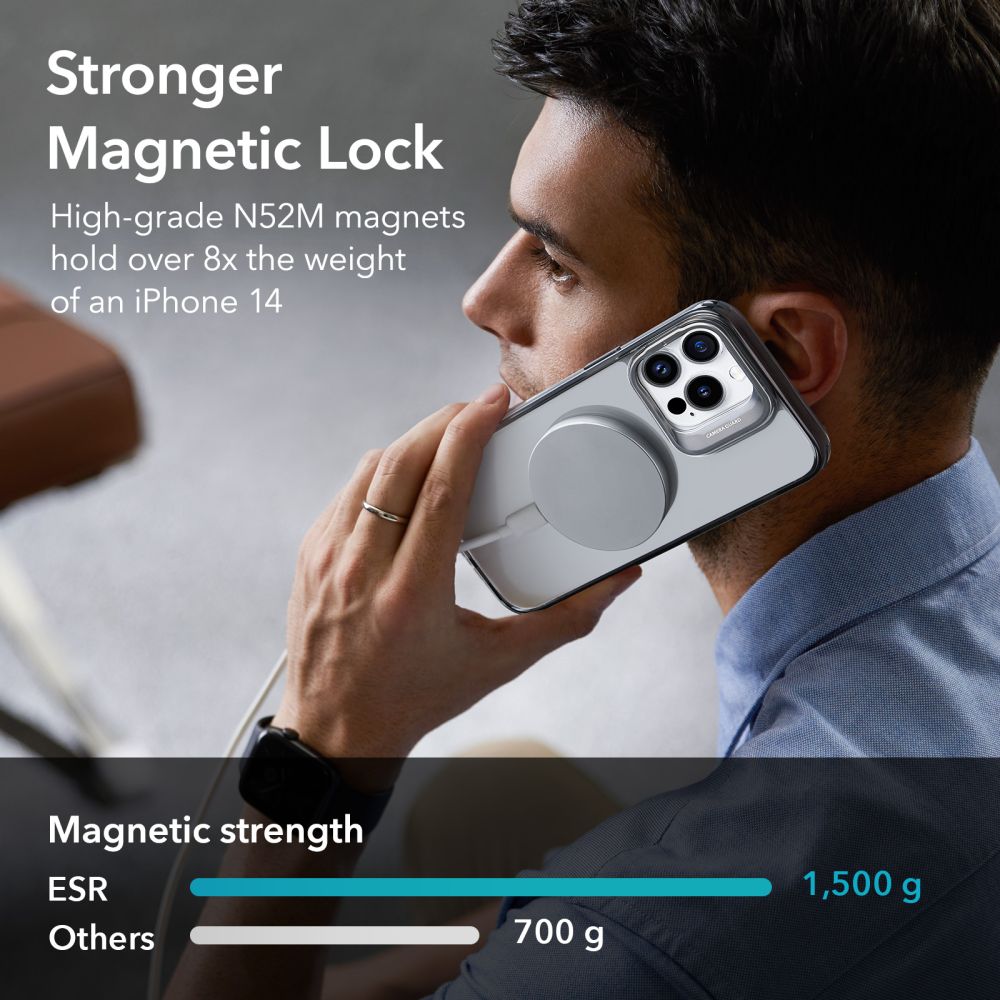Futrola MagSafe za Apple iPhone 14 Pro Max, ESR, Classic Kickstand, Crna Prozirna