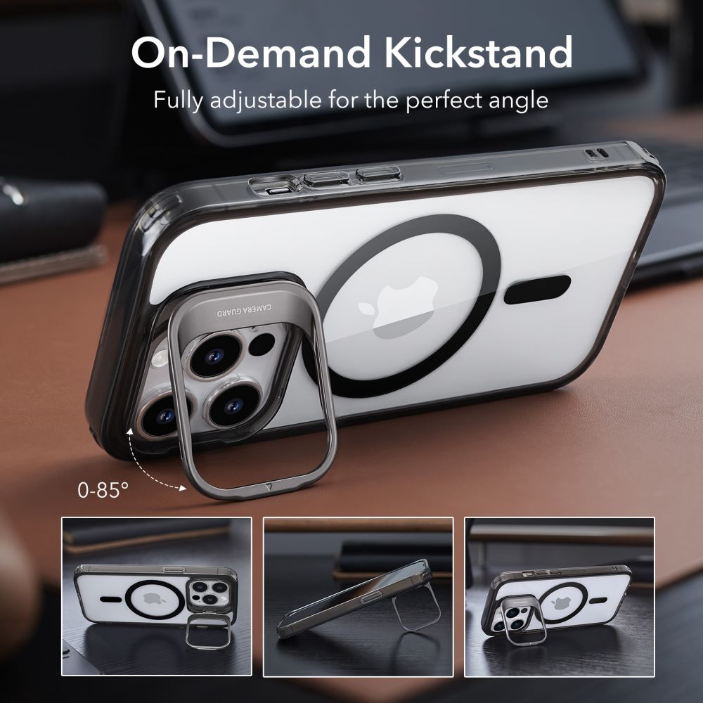 Futrola MagSafe za Apple iPhone 14 Pro Max, ESR, Classic Kickstand, Crna Prozirna