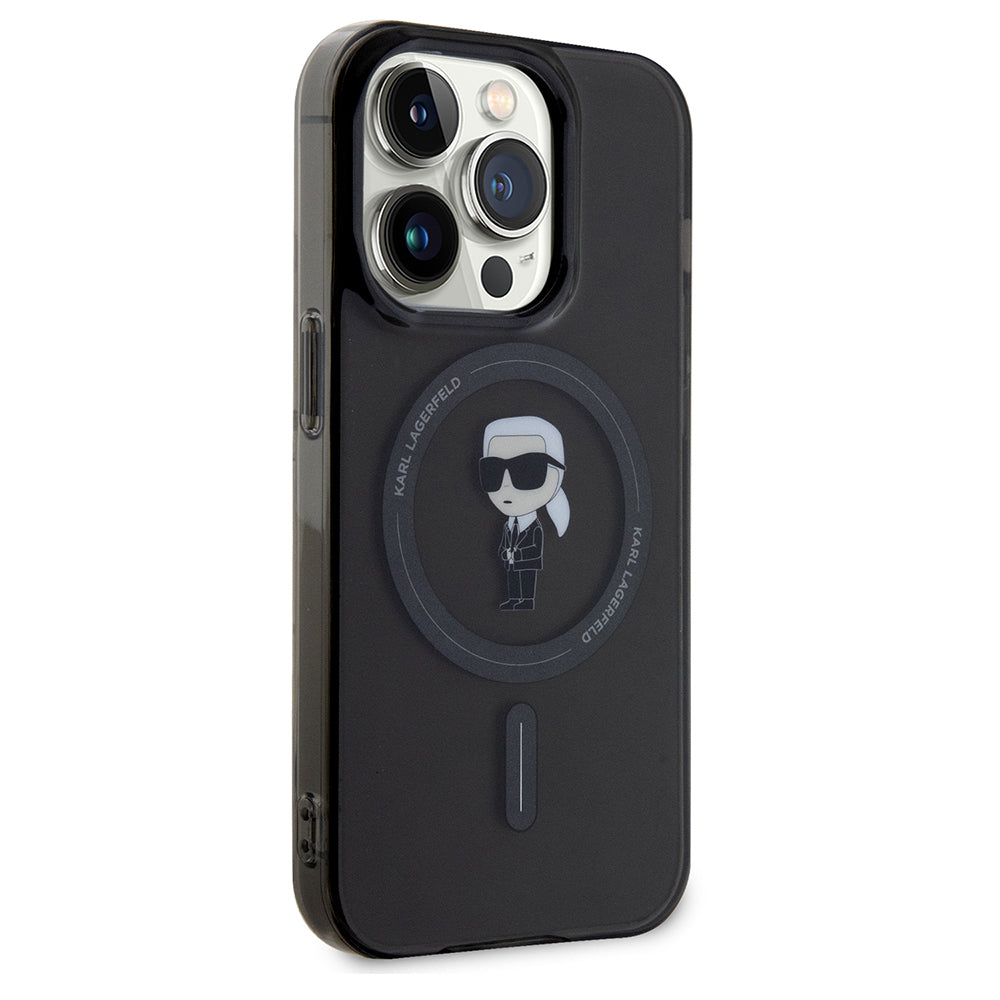 Futrola MagSafe za Apple iPhone 14 Pro Max, Karl Lagerfeld, IML Ikonik Karl, Crna