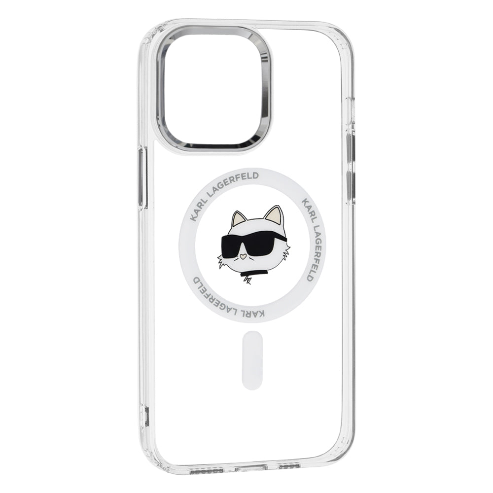 Futrola MagSafe za Apple iPhone 14 Pro Max, Karl Lagerfeld, IML Metal Choupette's Head, Bijela