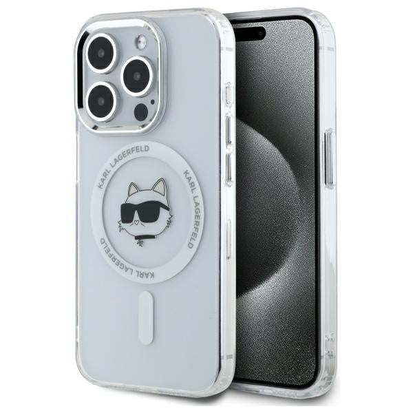 Futrola MagSafe za Apple iPhone 14 Pro Max, Karl Lagerfeld, IML Metal Choupette's Head, Bijela