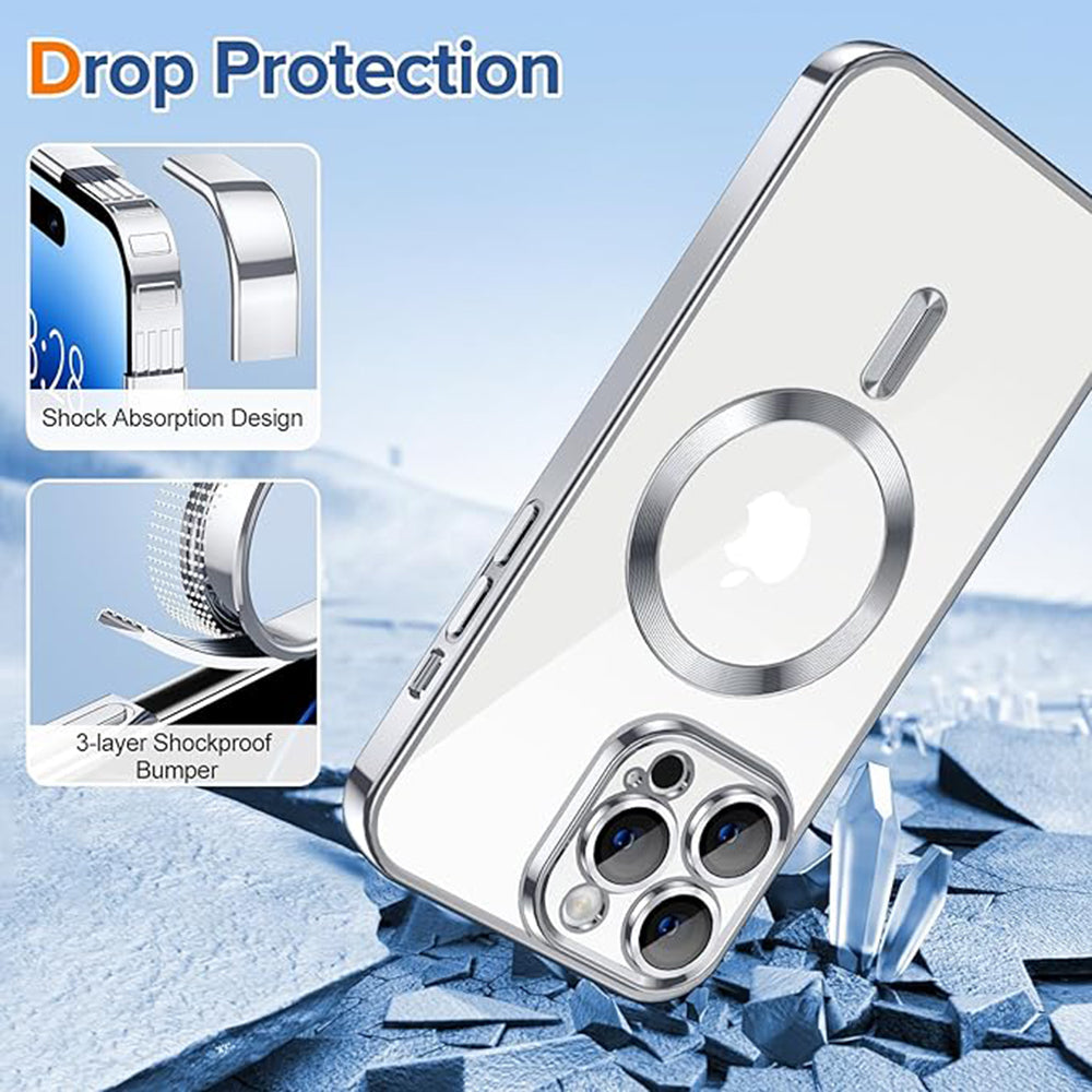 MagSafe futrola za Apple iPhone 14 Pro Max, Techsuit, Luxury Crystal, Srebrna