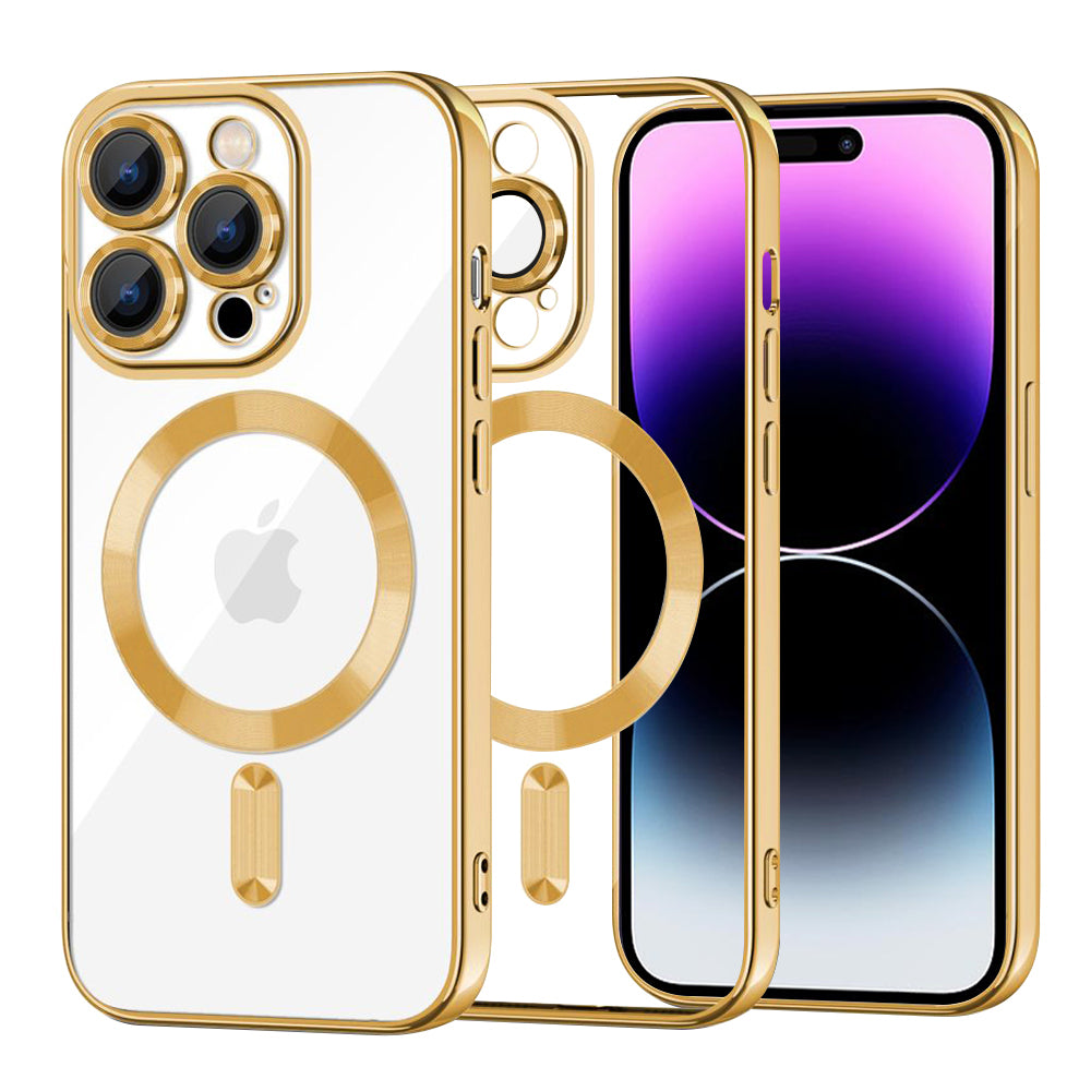 MagSafe futrola za Apple iPhone 14 Pro Max, Techsuit, Luxury Crystal, Zlatna