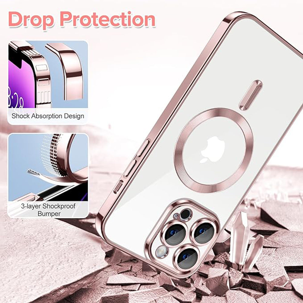 MagSafe futrola za Apple iPhone 14 Pro Max, Techsuit, Luxury Crystal, Roza