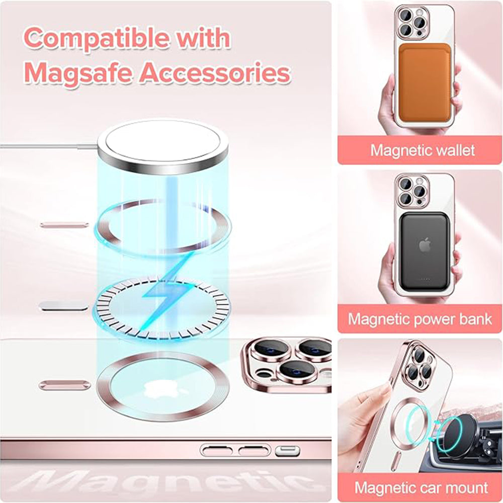 MagSafe futrola za Apple iPhone 14 Pro Max, Techsuit, Luxury Crystal, Roza
