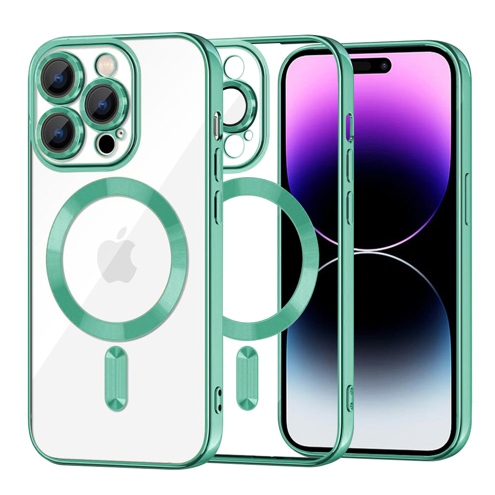 MagSafe maska za Apple iPhone 14 Pro Max, Techsuit, Luxury Crystal, Svijetlo Zelena