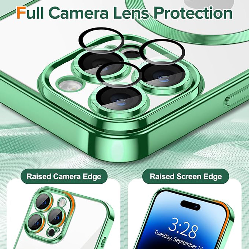 MagSafe maska za Apple iPhone 14 Pro Max, Techsuit, Luxury Crystal, Svijetlo Zelena