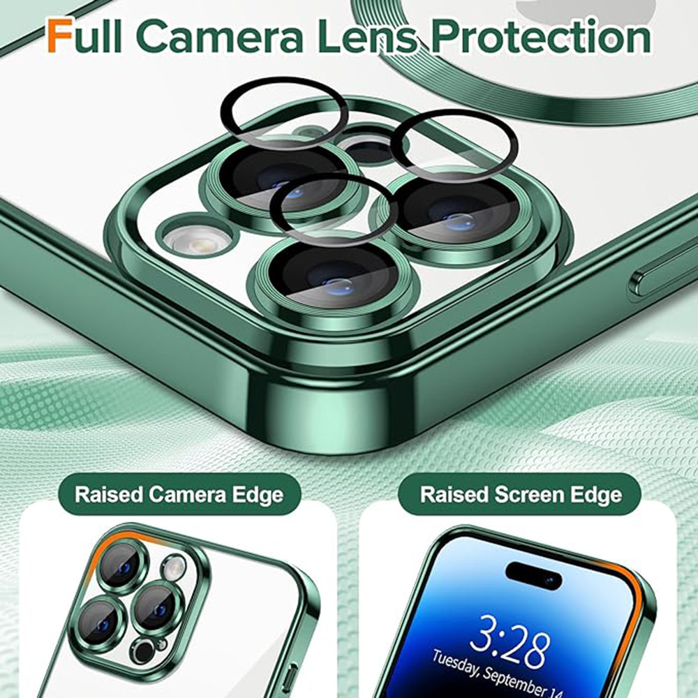 MagSafe maska za Apple iPhone 14 Pro Max, Techsuit, Luxury Crystal, Tamno Zelena