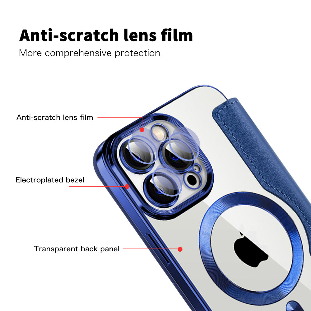 MagSafe futrola za Apple iPhone 14 Pro Max, Techsuit, SmartMag Book, Plava
