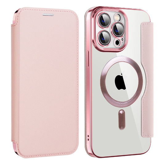 MagSafe futrola za Apple iPhone 14 Pro Max, Techsuit, SmartMag Book, Roza