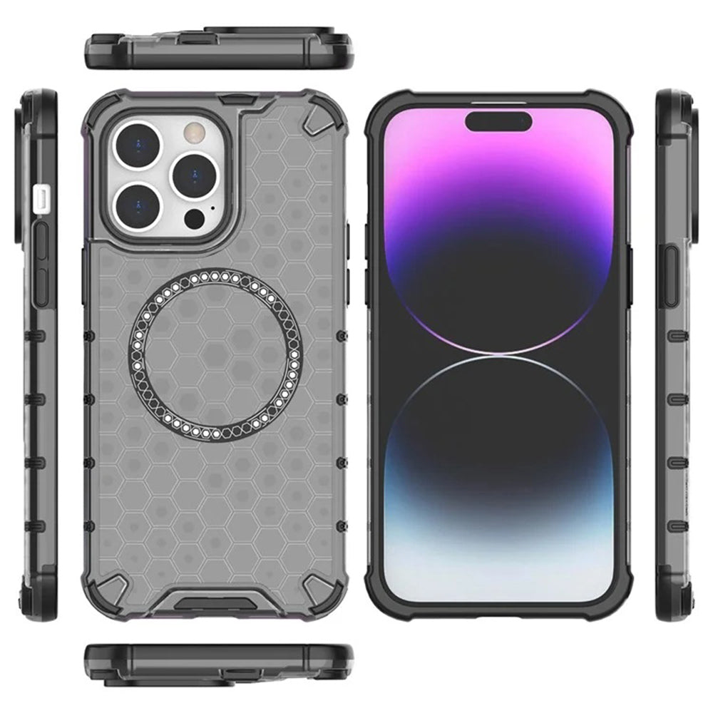 MagSafe futrola za Apple iPhone 14 Pro, Techsuit, HoneyComb Shield, Bijela