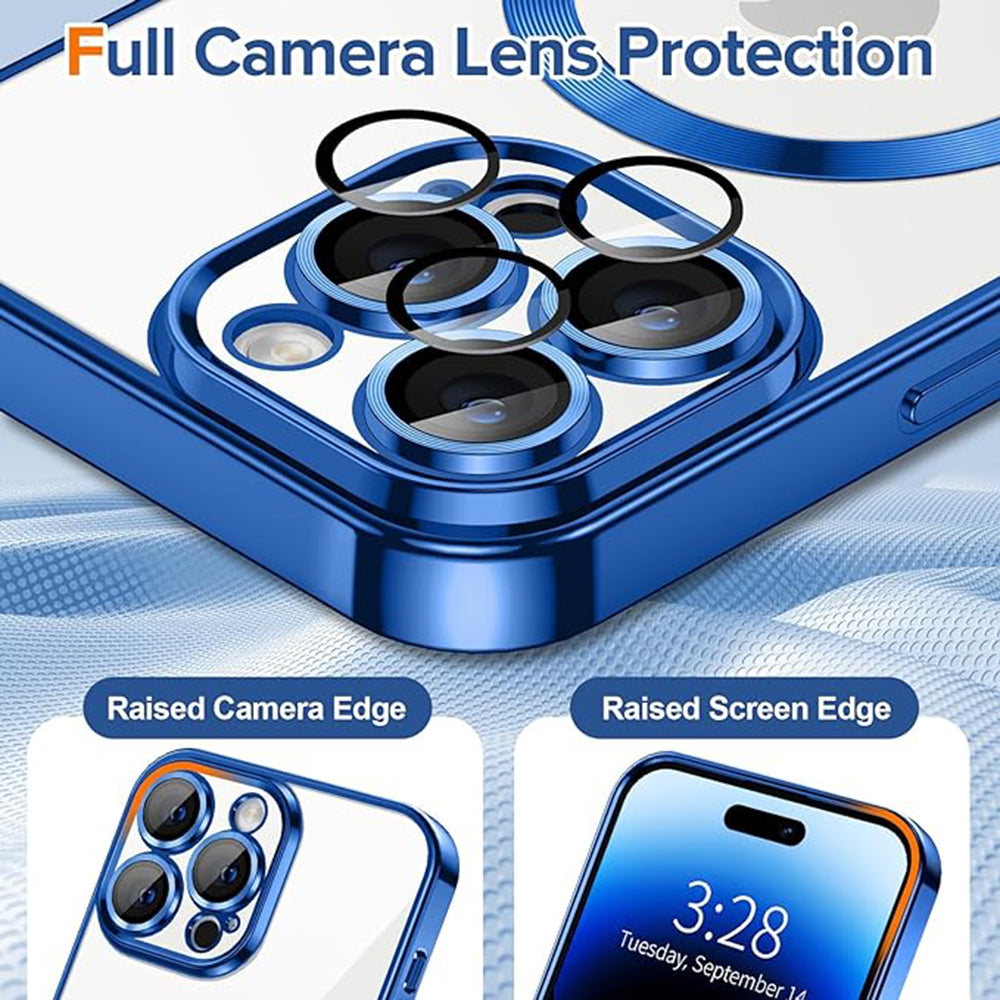 MagSafe maska za Apple iPhone 14 Pro, Techsuit, Luxury Crystal, Tamno Plava