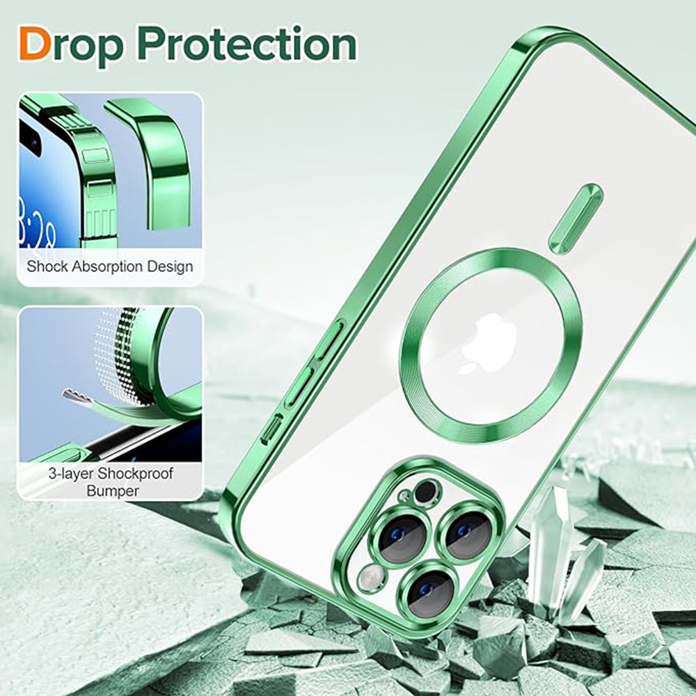 MagSafe maska za Apple iPhone 14 Pro, Techsuit, Luxury Crystal, Svijetlo Zelena