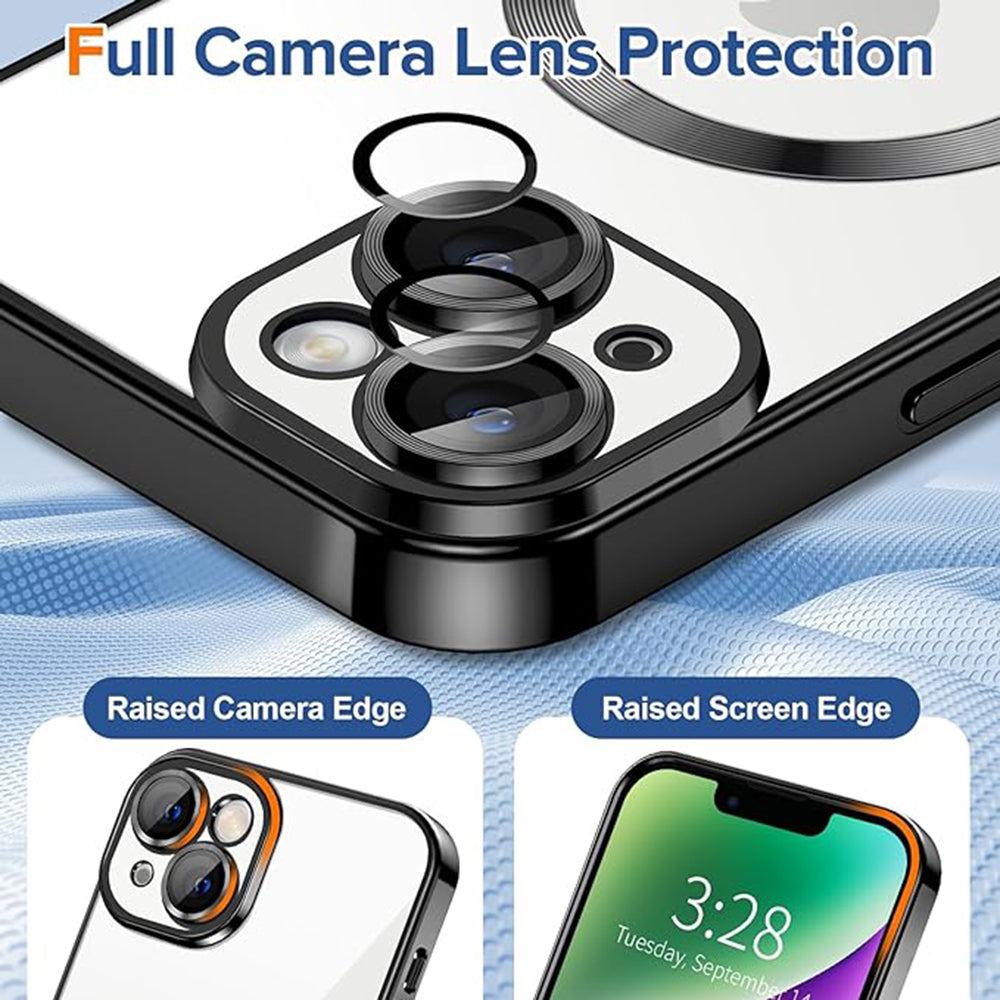 MagSafe futrola za Apple iPhone 14, Techsuit, Luxury Crystal, Crna