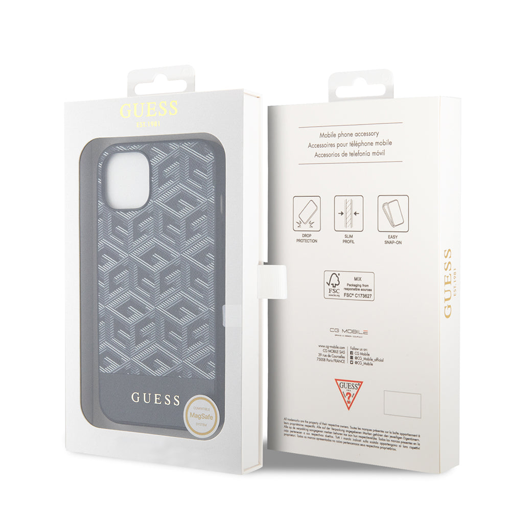 Futrola MagSafe za Apple iPhone 15, Guess, GCube Stripes, Crna