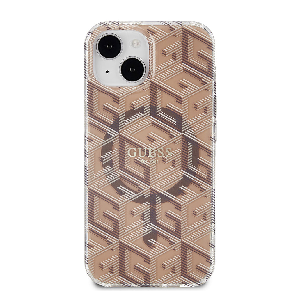 MagSafe futrola za Apple iPhone 15, Guess, IML Gcube, smeđa