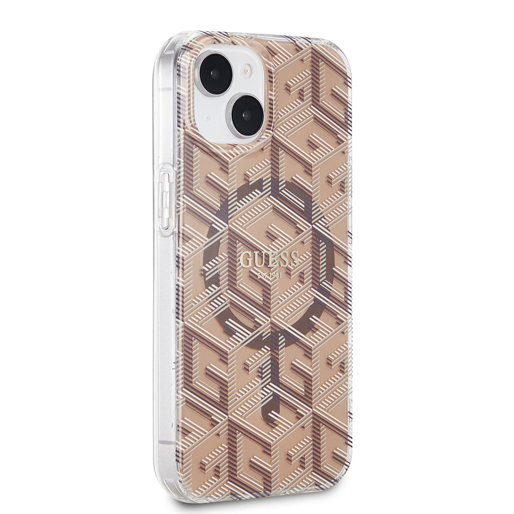 MagSafe futrola za Apple iPhone 15, Guess, IML Gcube, smeđa
