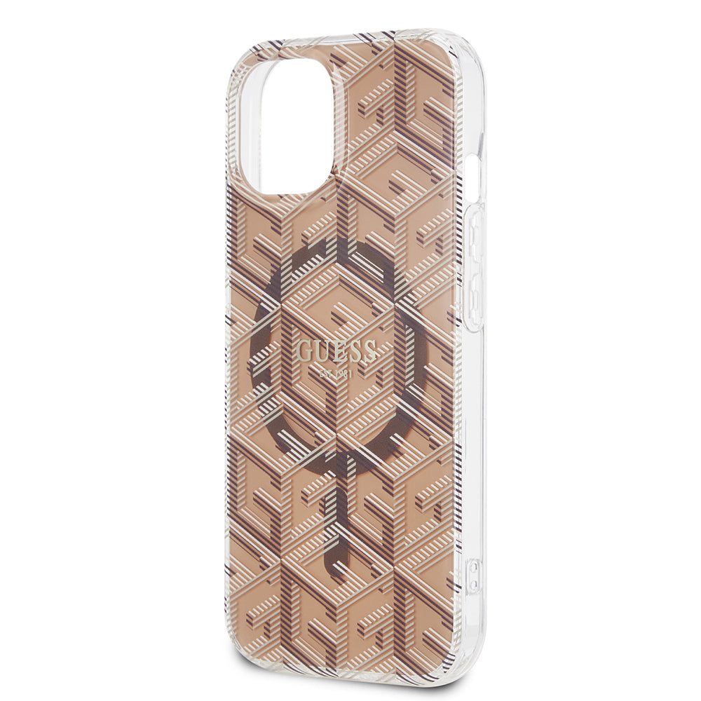 MagSafe futrola za Apple iPhone 15, Guess, IML Gcube, smeđa