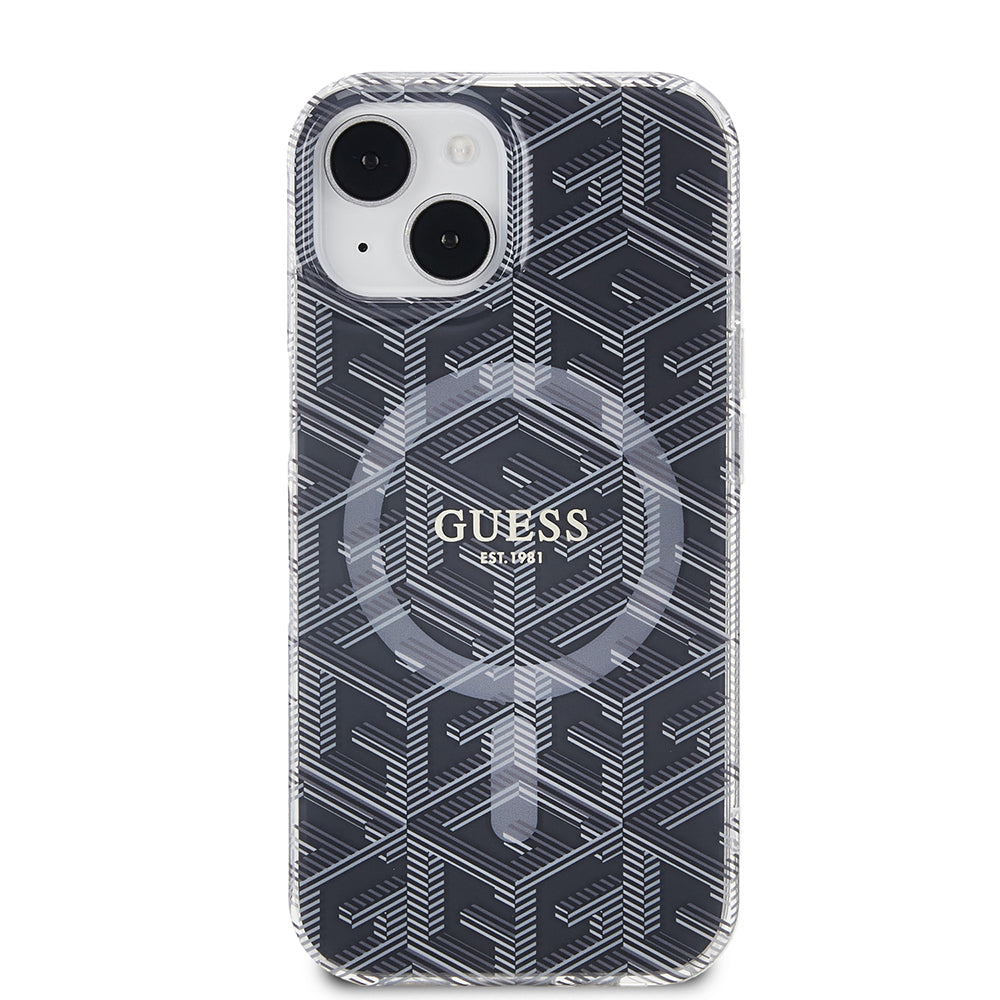 MagSafe futrola za Apple iPhone 15, Guess, IML Gcube, Crna
