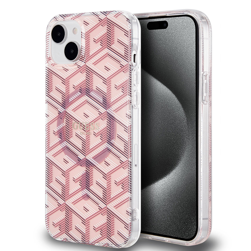 MagSafe futrola za Apple iPhone 15, Guess, IML Gcube, Roza