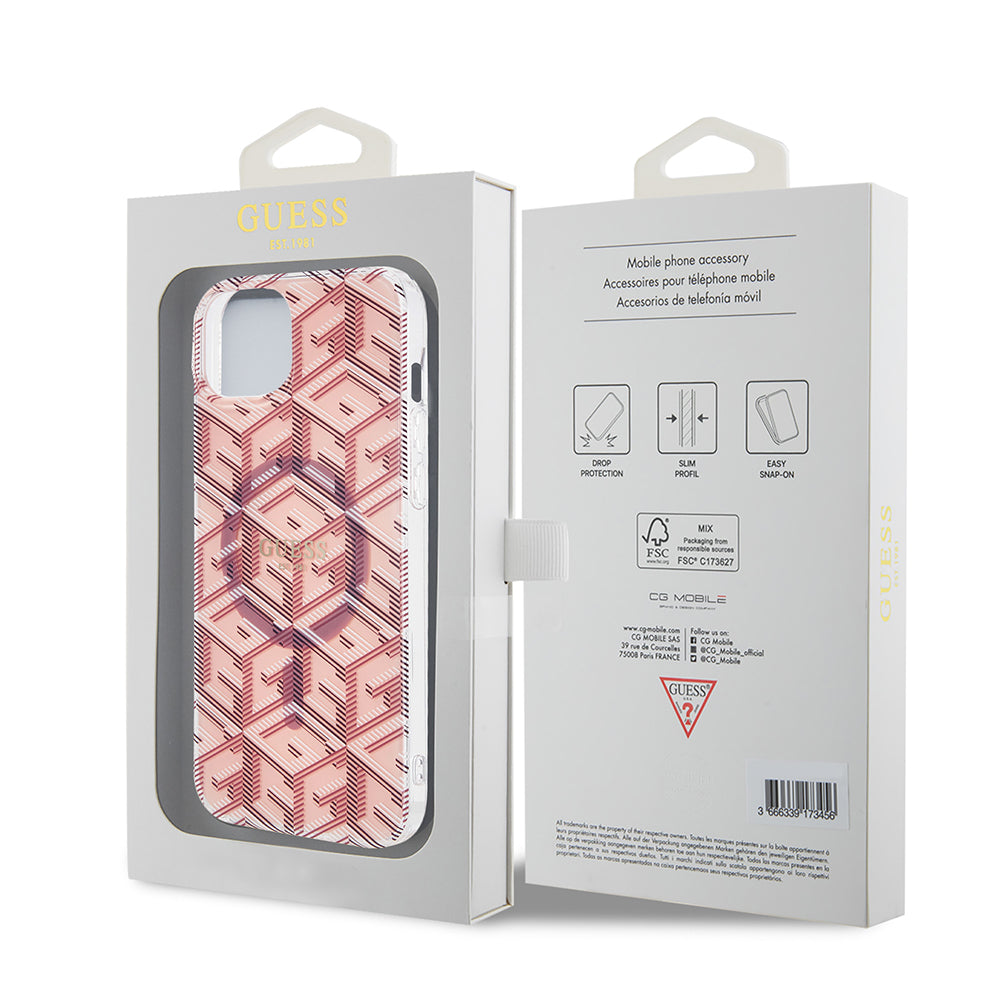 MagSafe futrola za Apple iPhone 15, Guess, IML Gcube, Roza