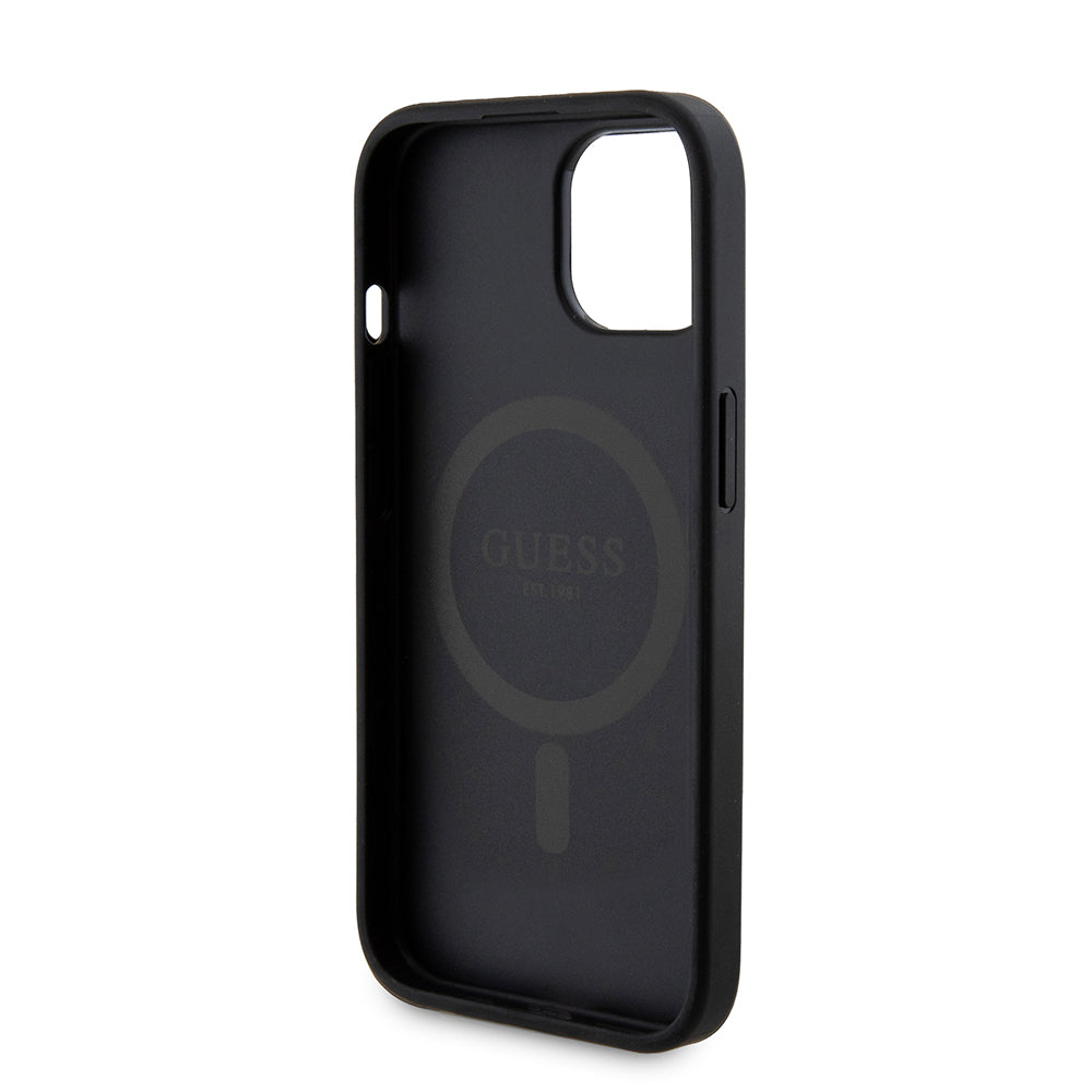 MagSafe futrola za Apple iPhone 15, Guess, Powerbank 4G Metal Logo, Crna