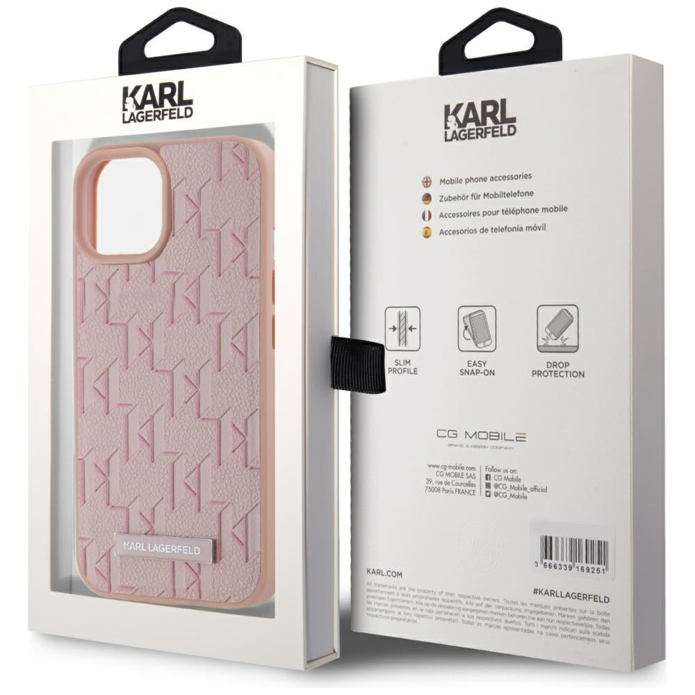 Futrola MagSafe za Apple iPhone 15, Karl Lagerfeld, Hot Stamp, Roza